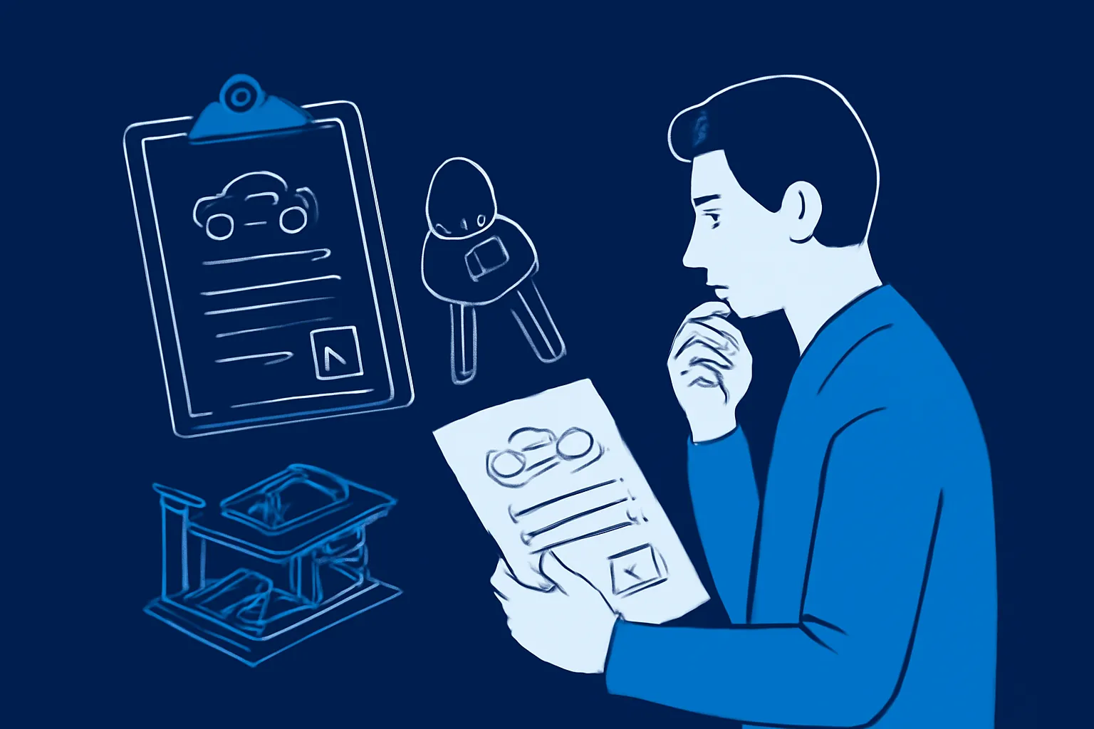 Driver comparing a garage cancellation breakdown beside car keys and a UAE repair quote