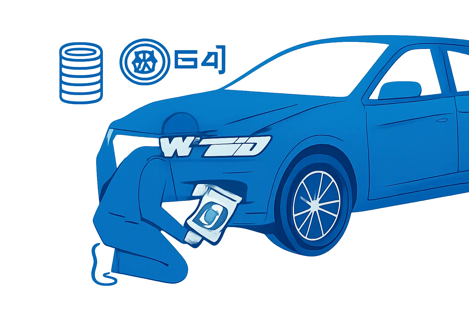 Mechanic checks tyre markings beside a UAE car before replacement
