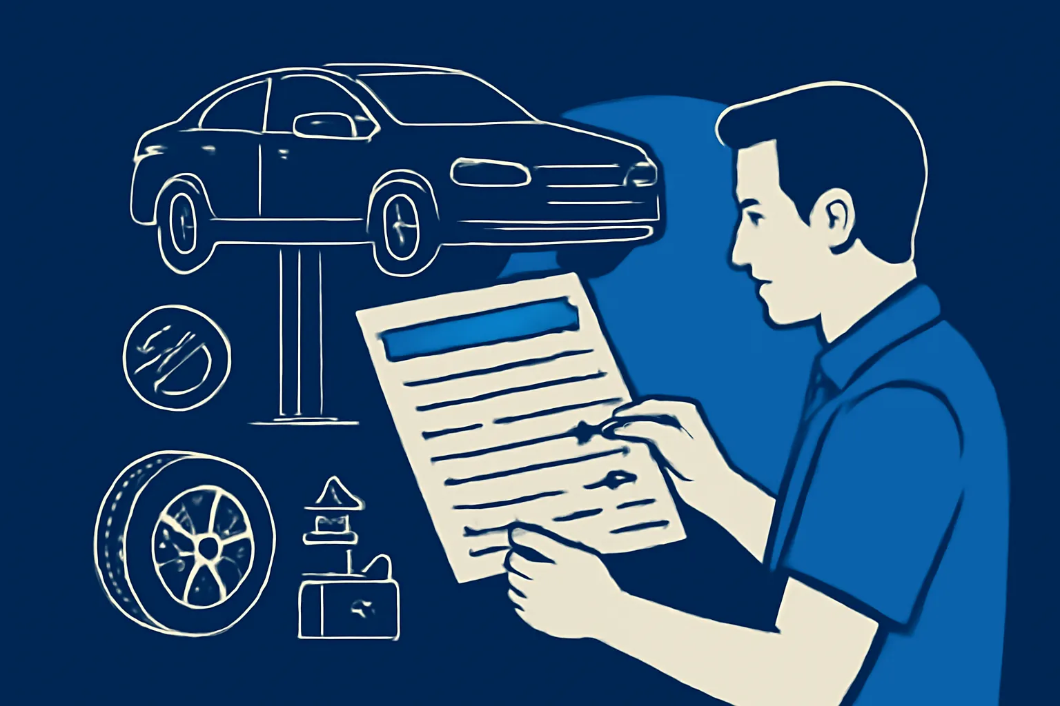 Driver comparing an itemised UAE garage quote before paying for car repairs